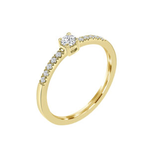 Dottie – sárga arany eljegyzési gyűrű gyémántokkal