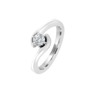 Capri – fehér arany eljegyzési gyűrű cirkónia kővel