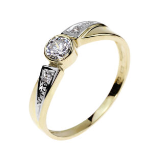 Nicole – sárga arany gyűrű cirkóniával