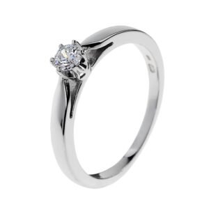 Ella – fehér arany eljegyzési gyűrű gyémánttal